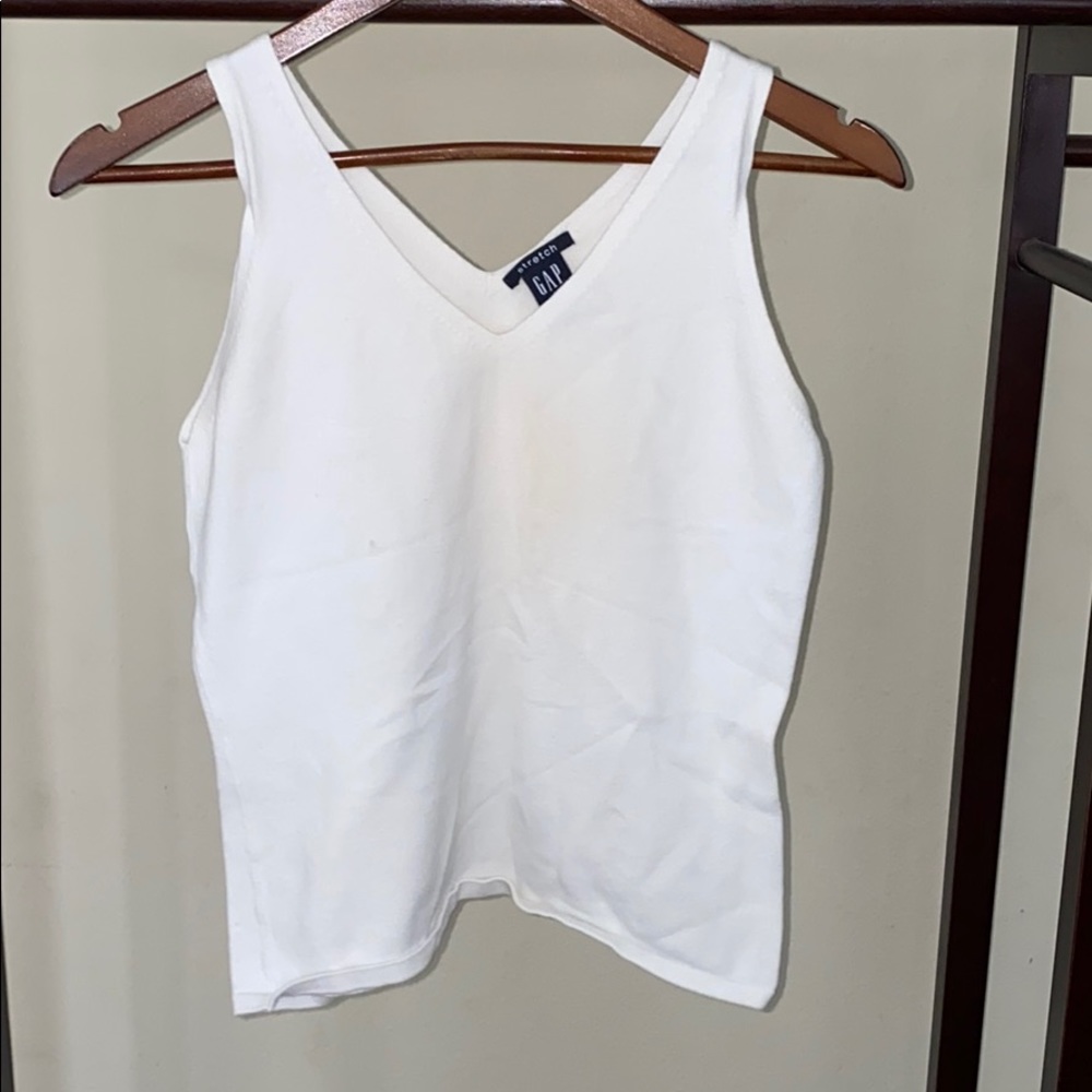 White cotton gap tank